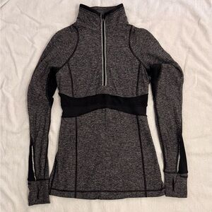 Lululemon Gray and Black Quarter-Zip Pullover Sz 4